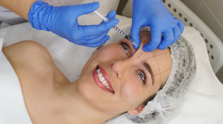 woman using botox